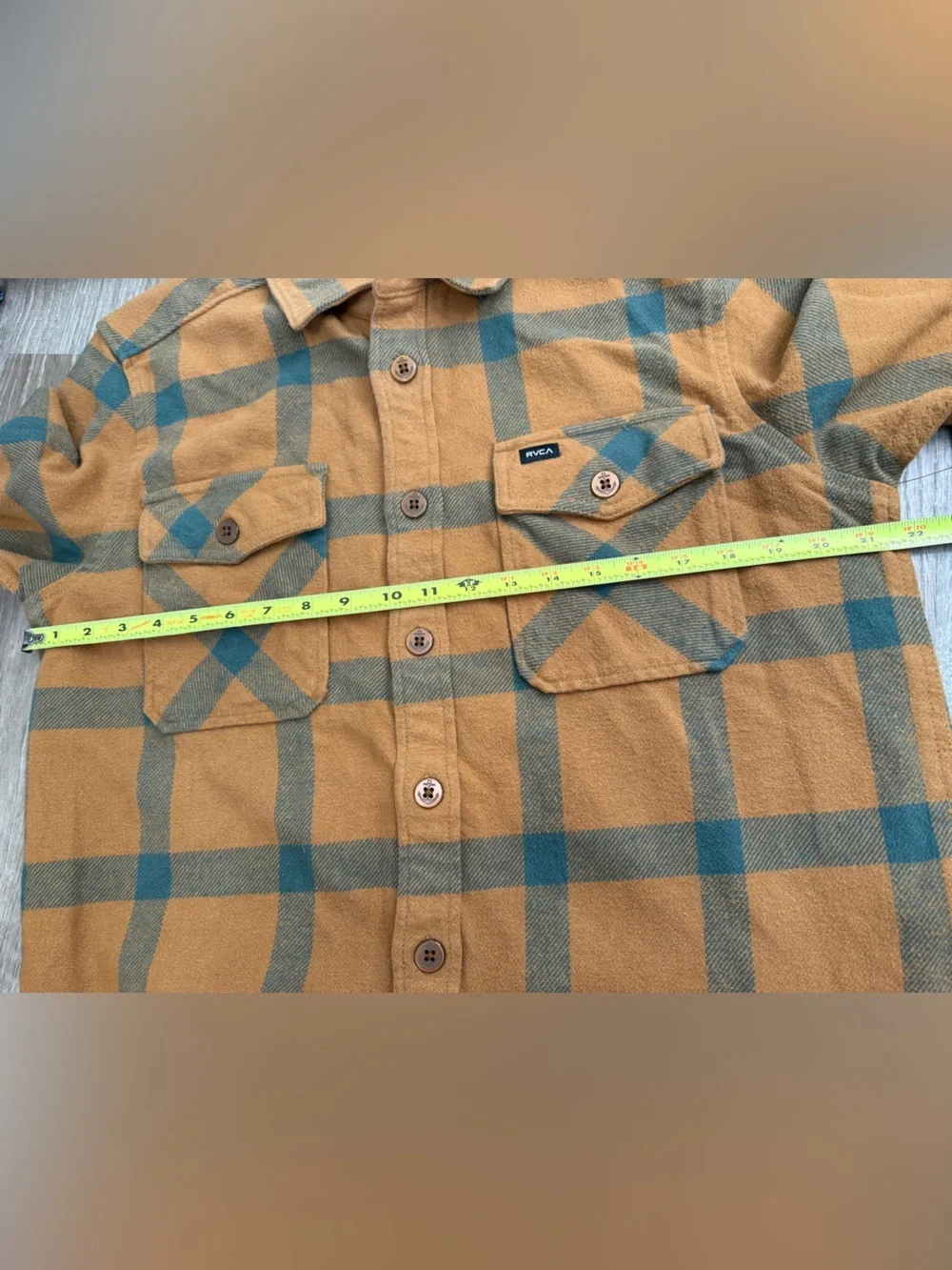 NWT RVCA CPO Flannel Shirt Camel Medium
